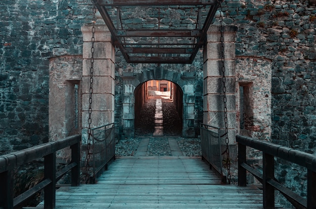 Entrada al Fuerte Fenestrelle, Italia