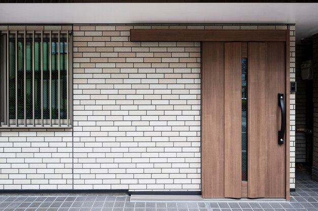 Entrada de la casa de madera de la cultura japonesa