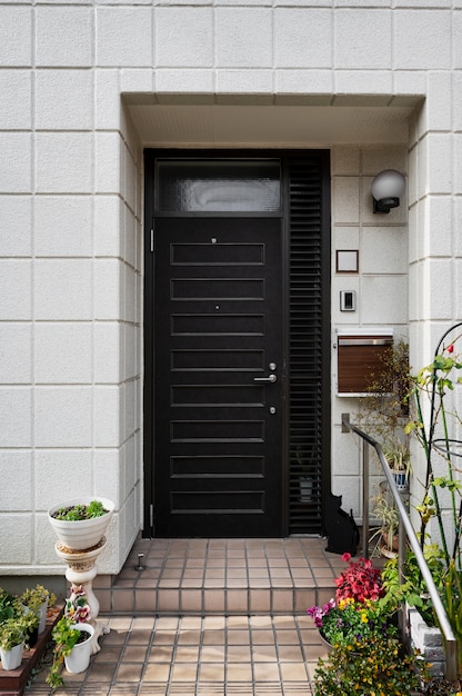 Entrada de casa simple edificio de japón