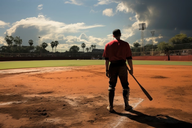 Foto gratuita entrenador de béisbol masculino en el campo