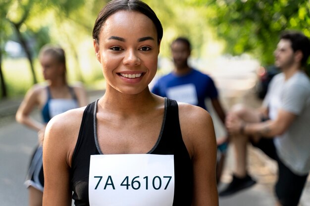 Entrenamiento de corredores de cerca para el concurso