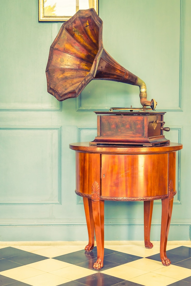 Foto gratuito entretenimiento época retro sonido blanco