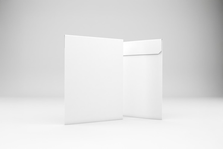 Envelopes blancos aislados sobre un fondo blanco
