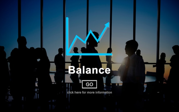 Equilibrar los fondos Financial Graph Interface Concept