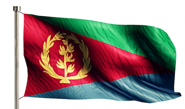 Foto gratuita eritrea bandera nacional aislado fondo blanco 3d