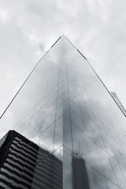 Escala de grises de construcción reflectante de bajo ángulo