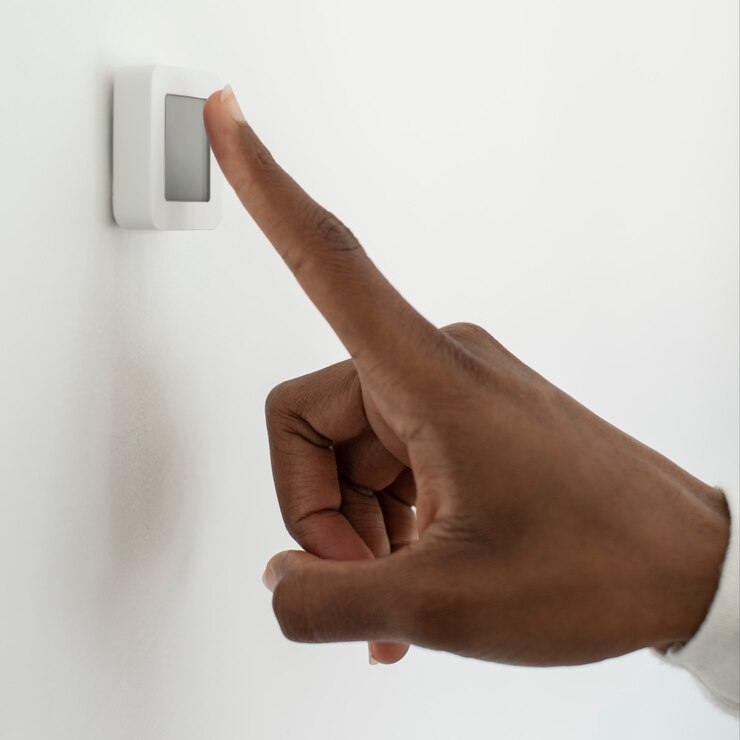 Foto gratuito escaneo de huellas dactilares para un sistema de seguridad inteligente para el hogar