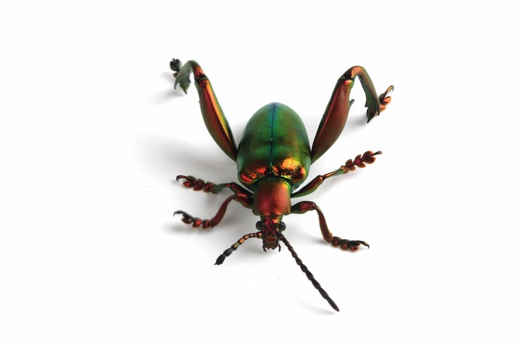 Foto gratuito un escarabajo ancas de rana sagra sp sobre fondo blanco escarabajo ancas de rana sagra sp closeup