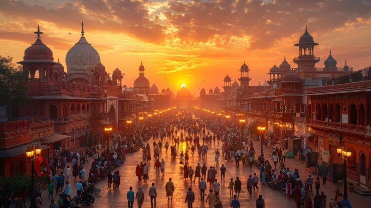 Foto gratuito escena abarrotada ciudad india
