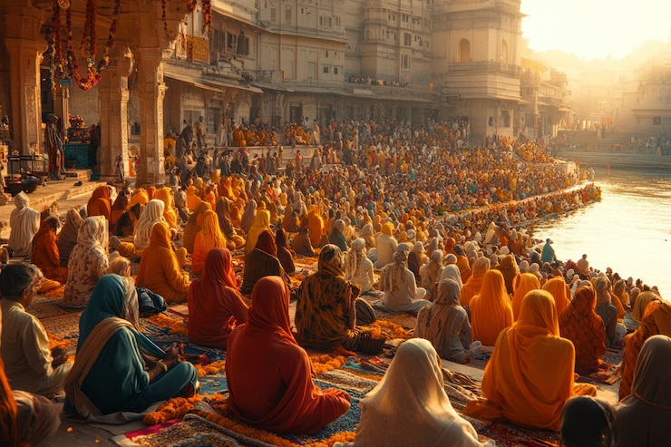 Foto gratuito escena abarrotada ciudad india