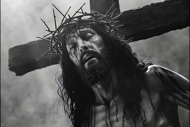 Foto gratuita la escena del buen viernes con jesucristo.