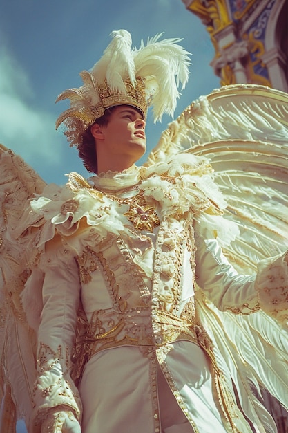 Foto gratuita escena de carnaval con personas celebrando y disfrutando de la diversión