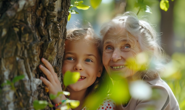 Escena de celebración del día de los abuelos con abuelos y nietos mostrando una familia feliz