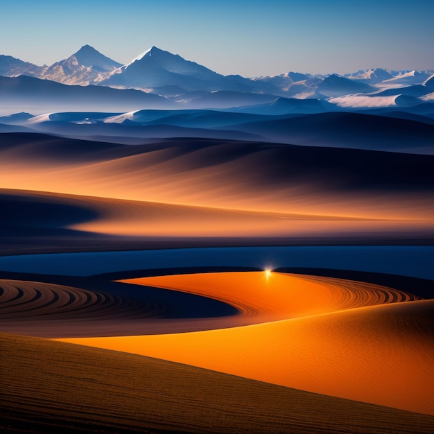 Foto gratuita una escena desértica con una cadena montañosa al fondo.