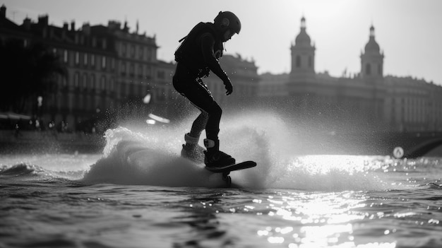 Foto gratuita escena estacional de verano con efecto monocromático en blanco y negro.