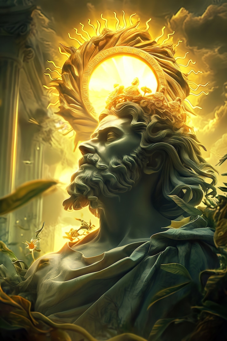 Foto gratuito escena de fantasía que representa el dios del sol