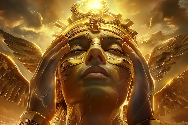Foto gratuito escena de fantasía que representa el dios del sol
