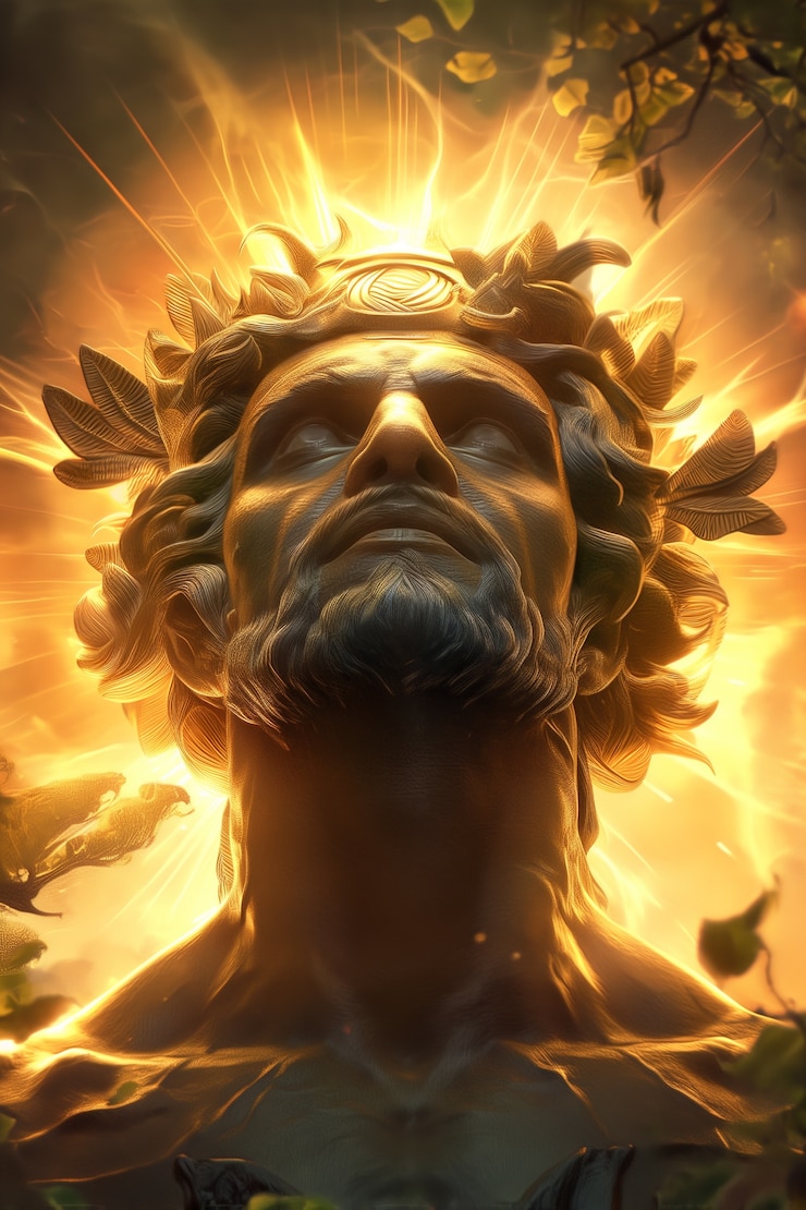 Foto gratuito escena de fantasía que representa el dios del sol