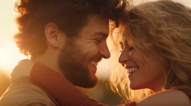 Foto gratuita escena de felicidad fotorrealista con una pareja feliz