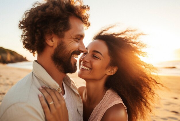 Foto gratuita escena de felicidad fotorrealista con una pareja feliz