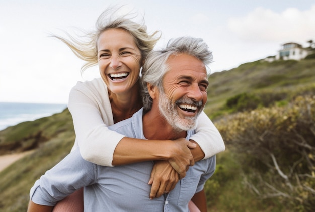 Foto gratuita escena de felicidad fotorrealista con una pareja de mayores