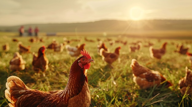 Foto gratuita escena fotorrealista de una granja avícola con pollos