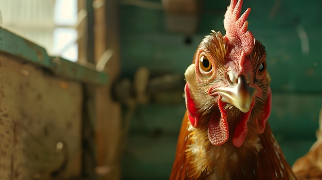 Foto gratuita escena fotorrealista de una granja avícola con pollos