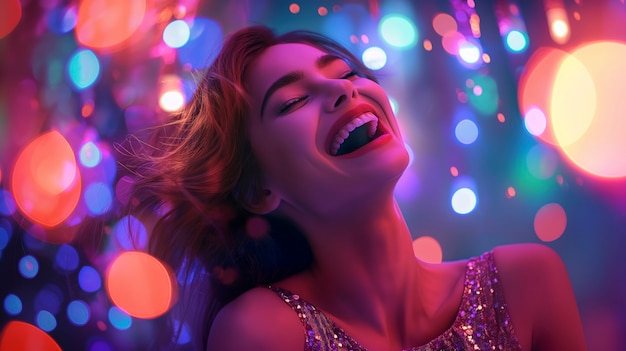 Foto gratuita escena fotorrealista de una mujer feliz