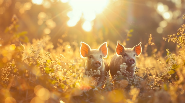 Foto gratuita escena fotorrealista de la vida en la granja con cerdos