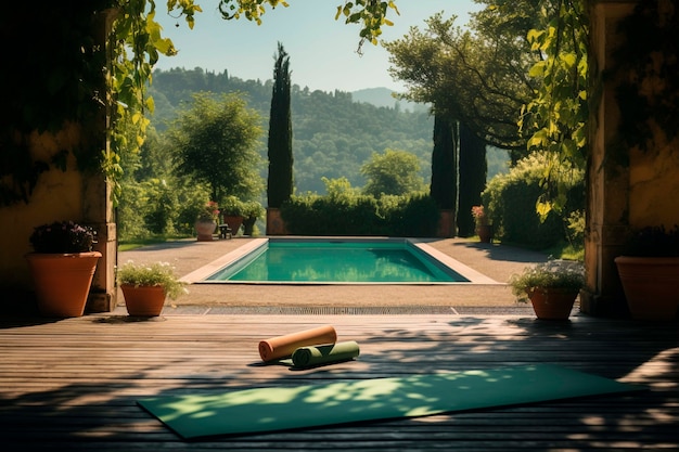 Foto gratuita escena de la naturaleza para la mediación del yoga