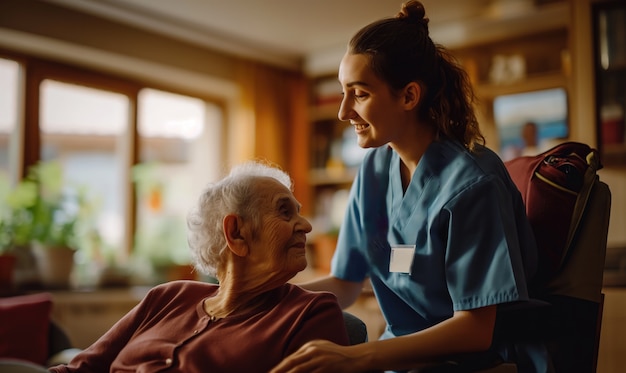 Foto gratuita escena realista con el cuidado de ancianos para personas mayores