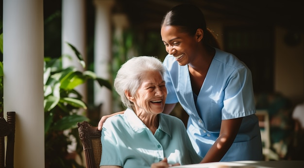 Foto gratuita escena realista con el cuidado de ancianos para personas mayores