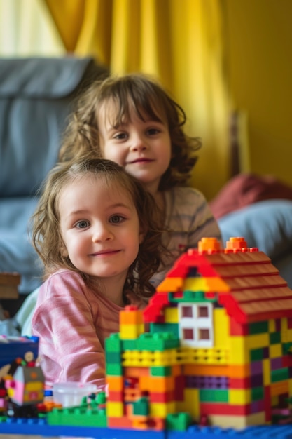 Foto gratuita escena realista con niños pequeños con autismo jugando