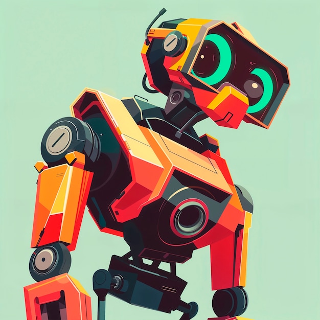 Escena de un robot de dibujos animados