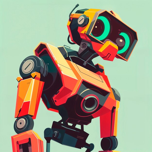 Escena de un robot de dibujos animados