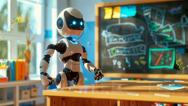 Escena de un robot de dibujos animados