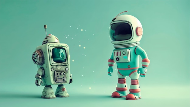 Escena de un robot de dibujos animados