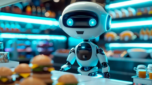 Escena de un robot de dibujos animados