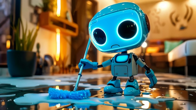 Escena de un robot de dibujos animados