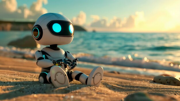 Escena de un robot de dibujos animados