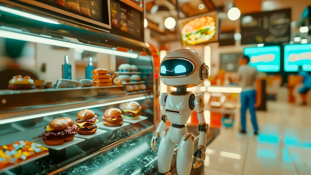 Escena de un robot de dibujos animados