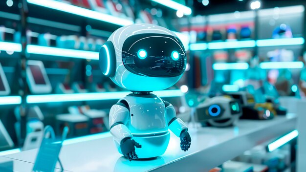 Escena de un robot de dibujos animados