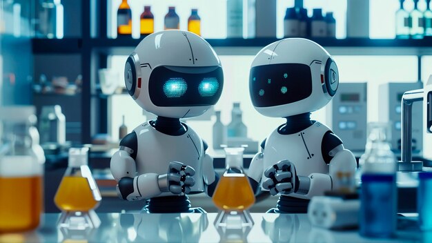 Escena de un robot de dibujos animados