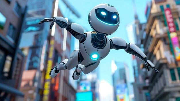 Escena de un robot de dibujos animados