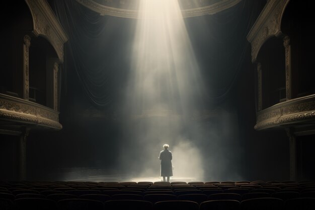 Escena de teatro retro para celebrar el día mundial del teatro