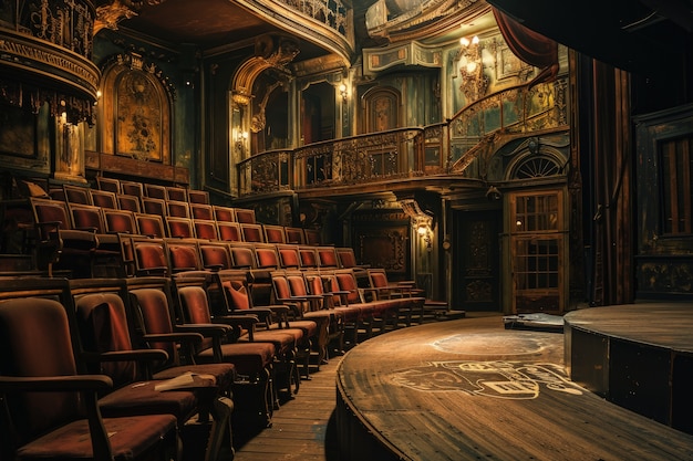 Escena de teatro retro para celebrar el día mundial del teatro