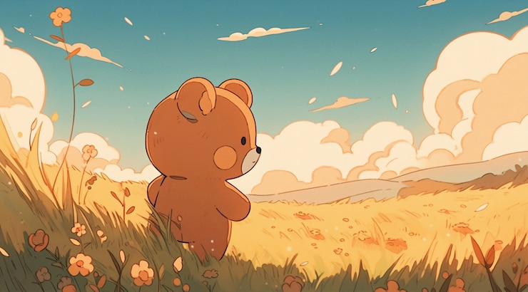 Foto gratuito escena de verano del estilo de vida de los dibujos animados