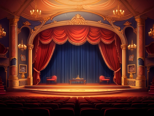 Foto gratuita el escenario del teatro de estilo artístico digital