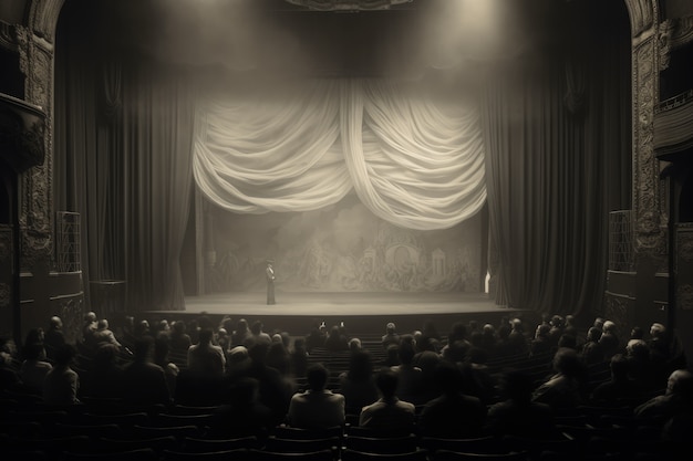 Foto gratuita escenas retro del día mundial del teatro con una ópera.