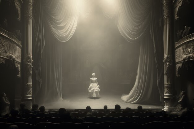 Foto gratuita escenas retro del día mundial del teatro con una ópera.